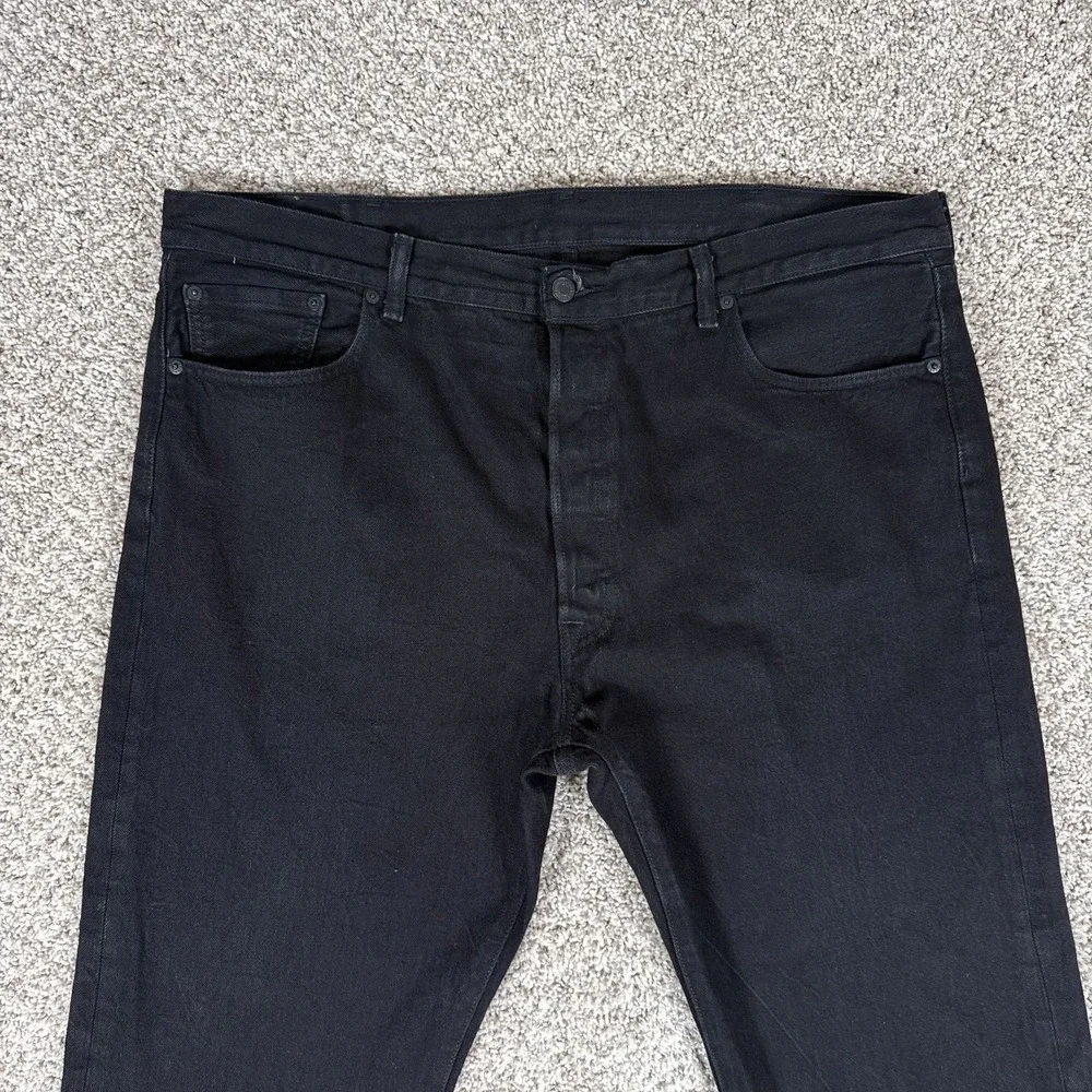 Levis Jeans Mens 42x32 Black 501XX Button Fly Straight Leg‎ Denim